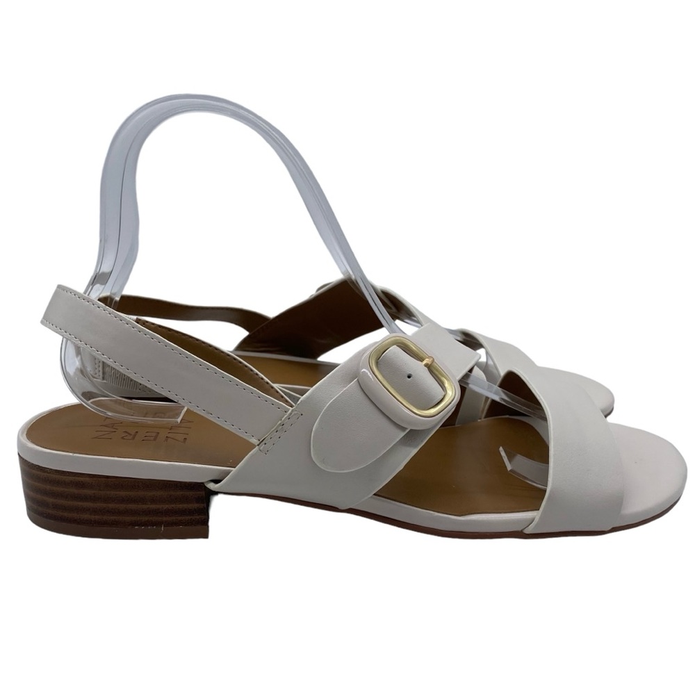 Naturalizer Womens Shoes Meesha Sandals White Leather Chic Flat Comfortable Sz 9 - Picture 2 of 11